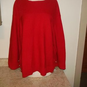 NWT CHARTER CLUB SIDE BTTN BOATNECK RAVISHING RED